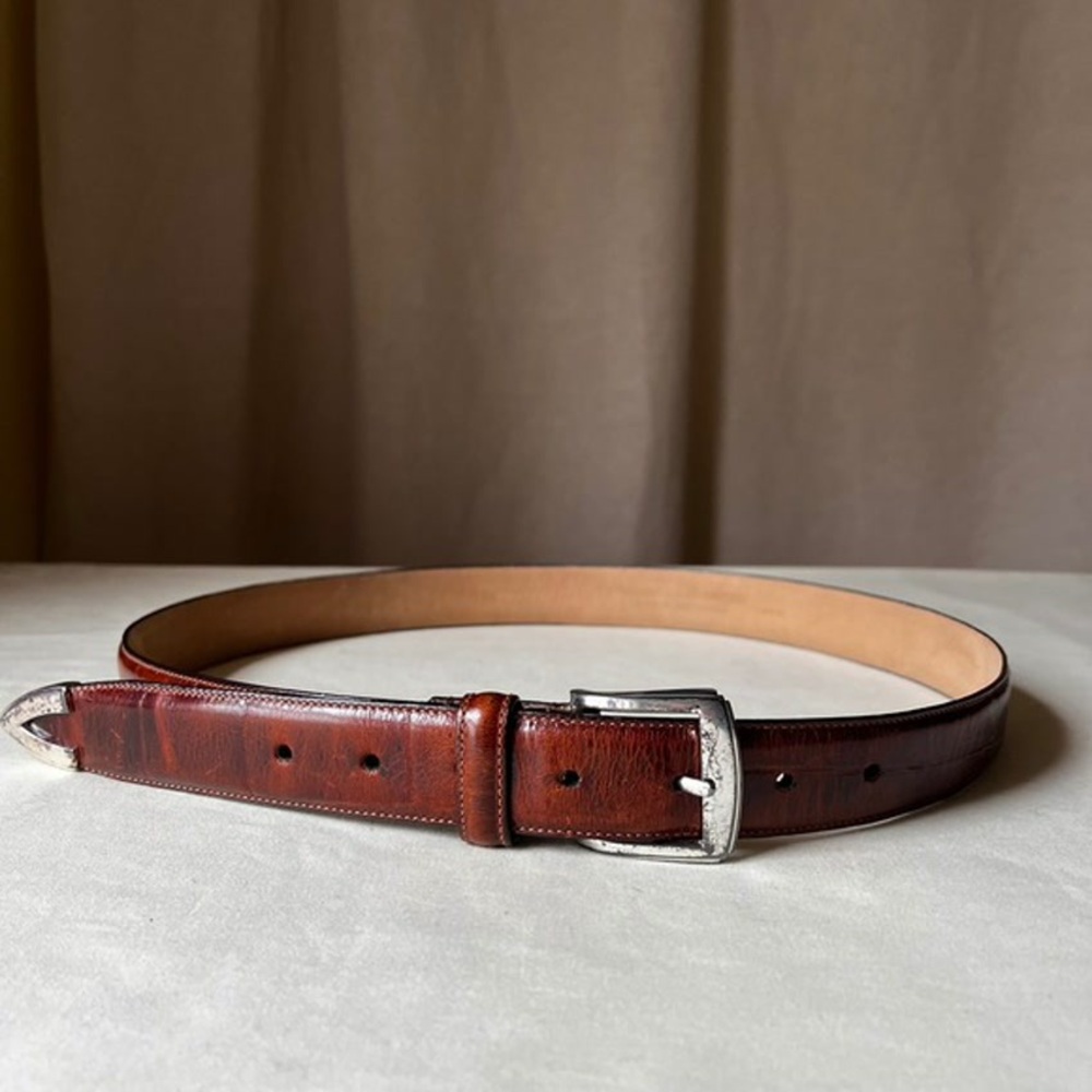 Elegant Brown Leather Belt for Men